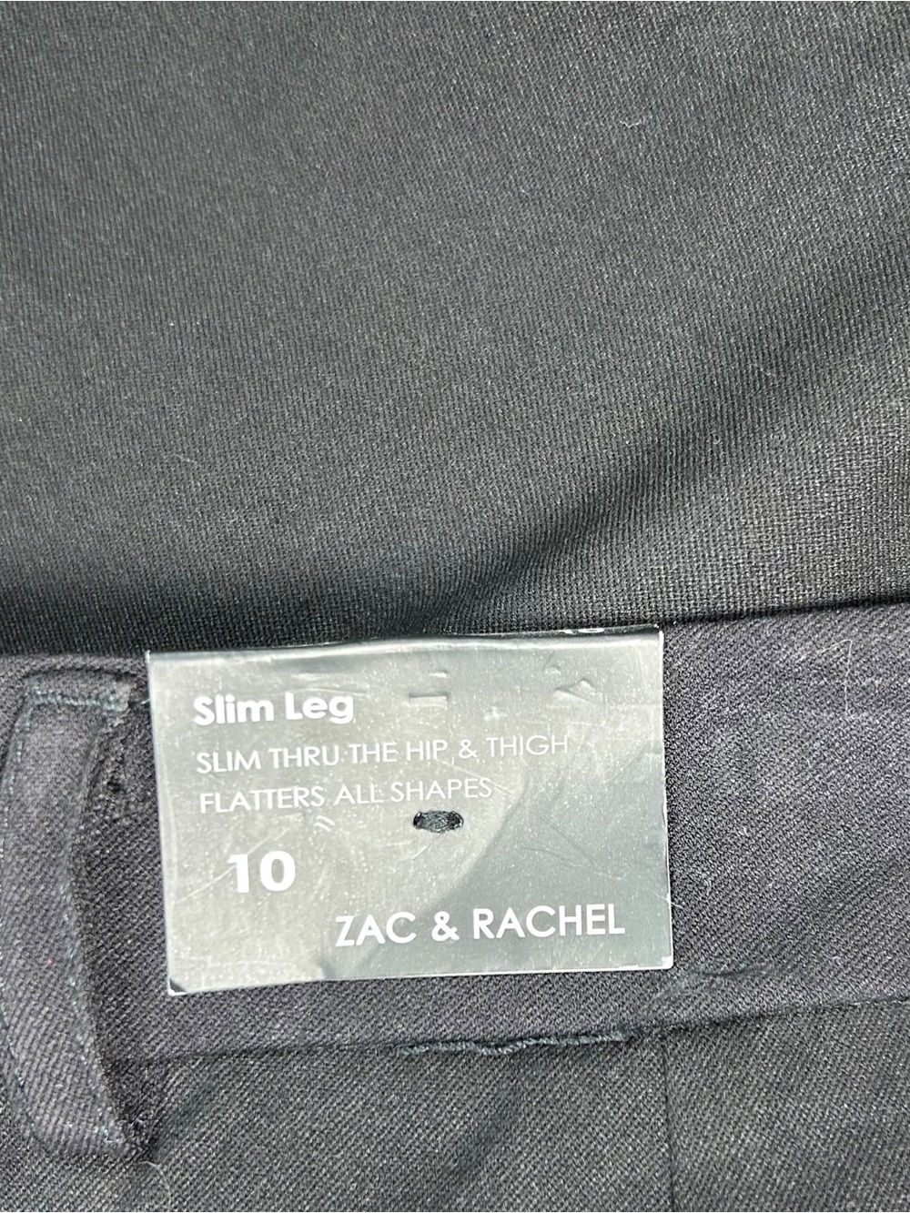 4/$20 NWT Zac & Rachel Black Slim Leg Career Dress Pants Size 10 Stretch Ankle - Picture 5 of 5